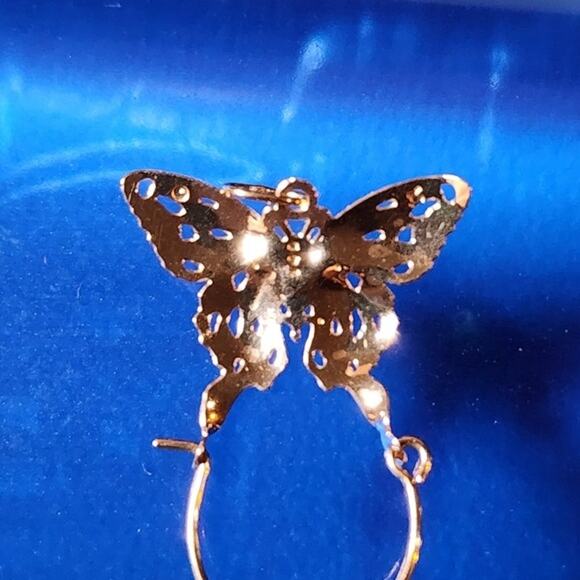 Vintage Polished Butterfly Filigree Charm Holder Pendant - Picture 7 of 9